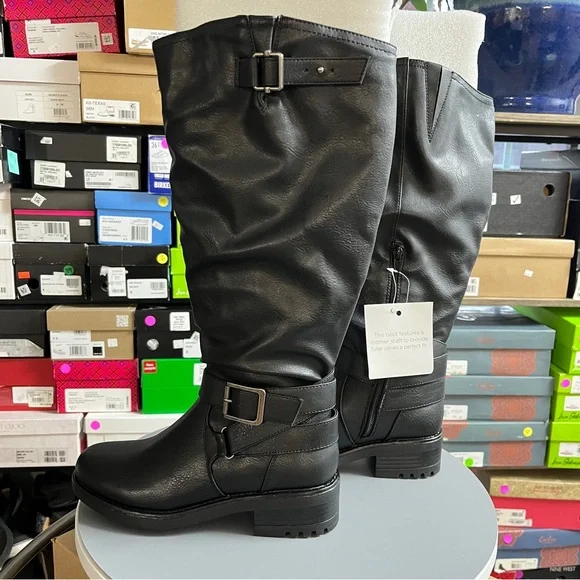 Carlos by Carlos Santana Wide Calf Black Over the Knee Boots - Picture 3 of 9